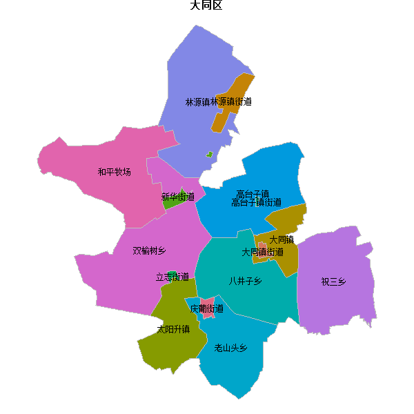 大同区乡镇地图shp数据WGS84坐标系.shp