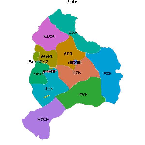 大同县乡镇地图shp数据WGS84坐标系.shp