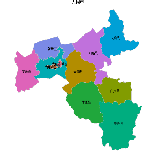 大同市地图shp数据WGS84坐标系.shp