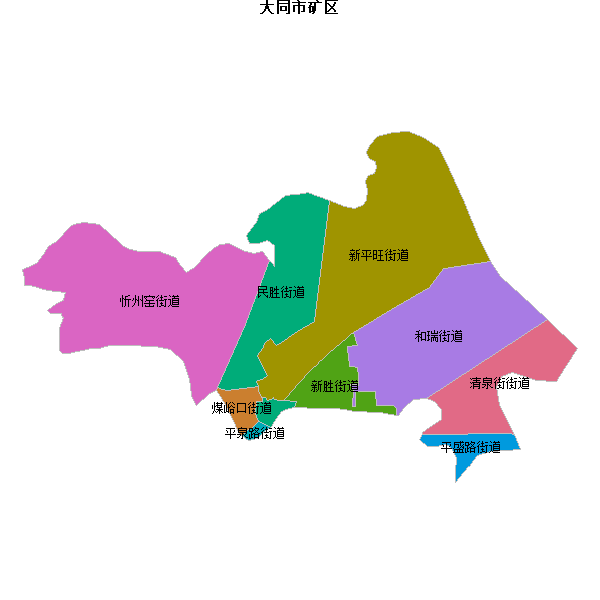 大同市矿区乡镇地图shp数据WGS84坐标系.shp