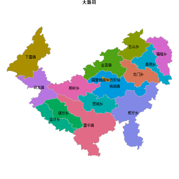 大新县乡镇地图shp数据WGS84坐标系.shp