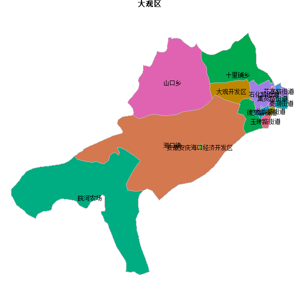 大观区乡镇地图shp数据WGS84坐标系.shp