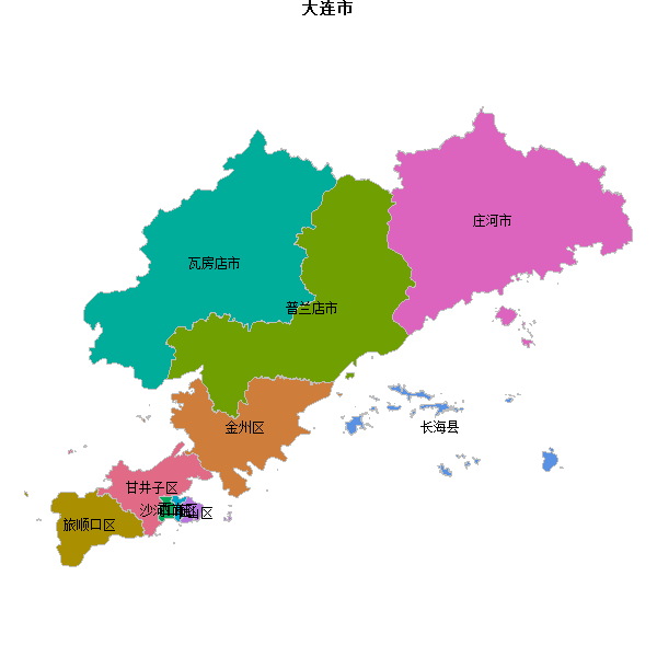 大连市地图shp数据WGS84坐标系.shp