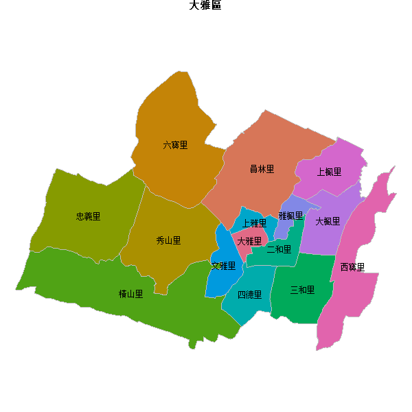 大雅區乡镇地图shp数据WGS84坐标系.shp