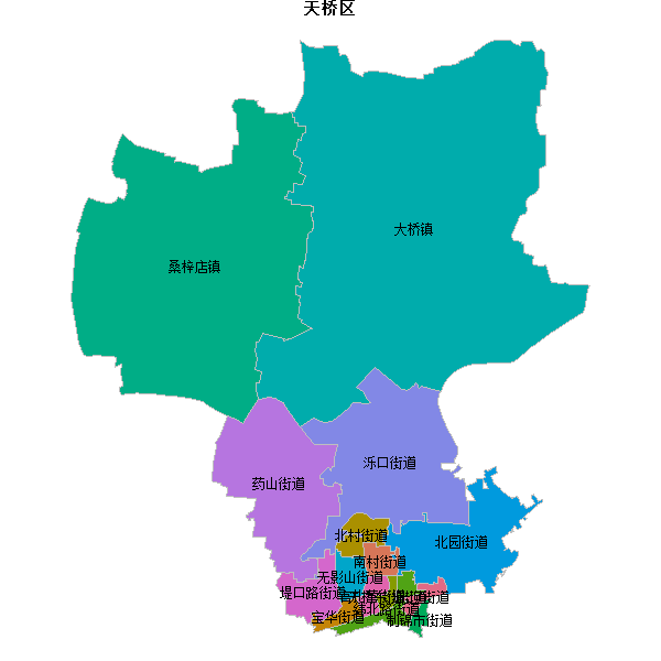天桥区乡镇地图KML数据WGS84坐标系.KML