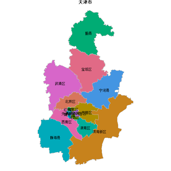 天津市地图shp数据WGS84坐标系.shp