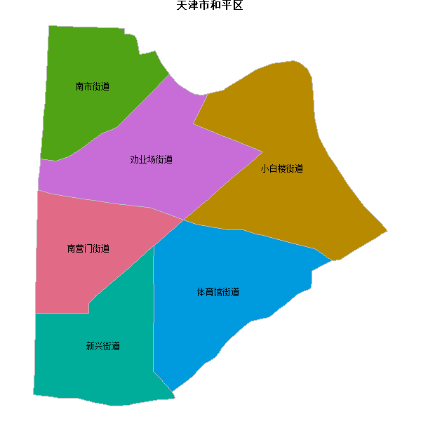 天津市和平区乡镇地图shp数据WGS84坐标系.shp
