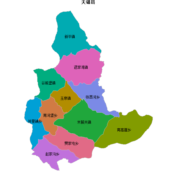 天镇县乡镇地图shp数据WGS84坐标系.shp