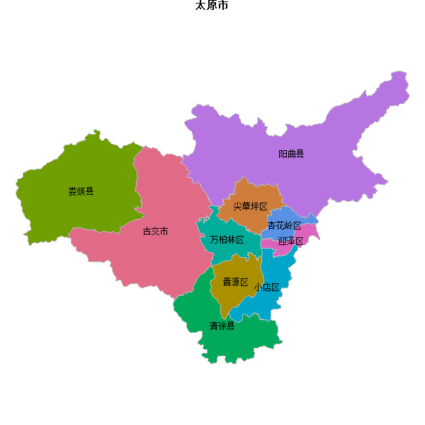 太原市地图shp数据WGS84坐标系.shp