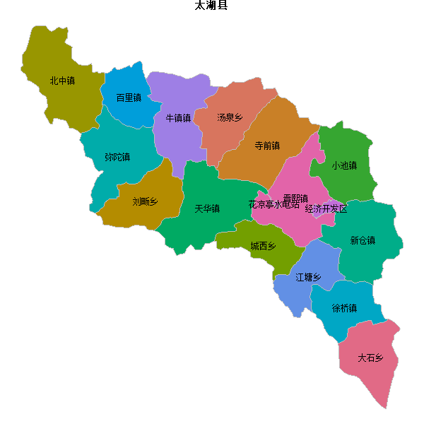 太湖县乡镇地图shp数据WGS84坐标系.shp