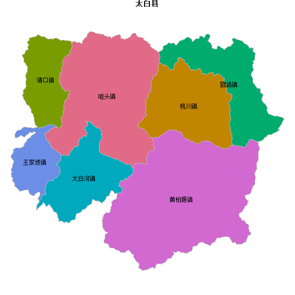 太白县乡镇地图KML数据WGS84坐标系.KML