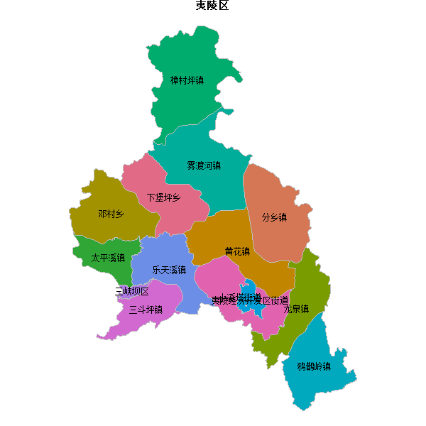 夷陵区乡镇地图shp数据WGS84坐标系.shp
