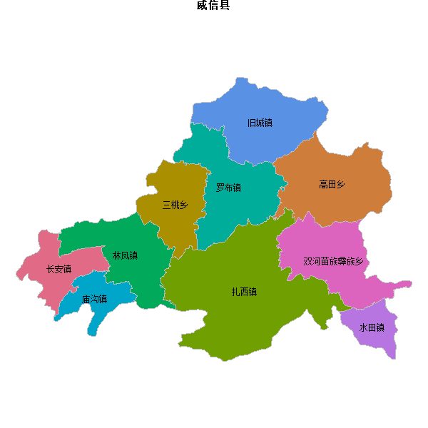 威信县乡镇地图shp数据WGS84坐标系.shp