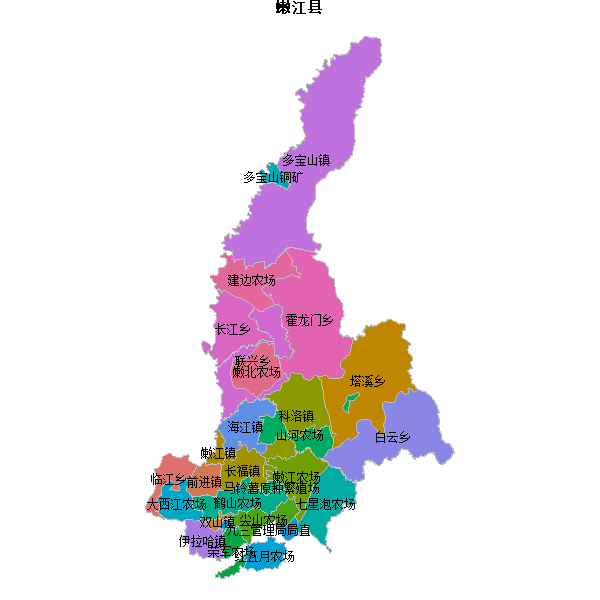 嫩江县乡镇地图shp数据WGS84坐标系.shp