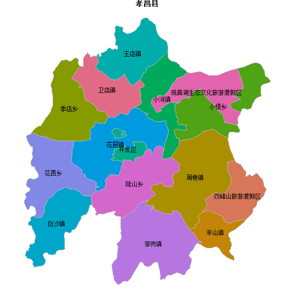 孝昌县乡镇地图shp数据WGS84坐标系.shp