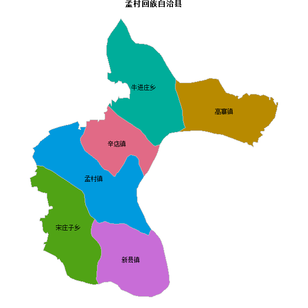 孟村回族自治县乡镇地图shp数据WGS84坐标系.shp