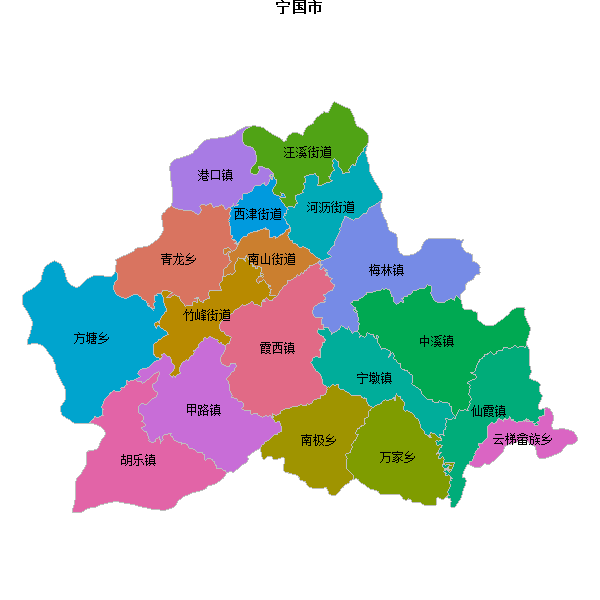 宁国市乡镇地图shp数据WGS84坐标系.shp