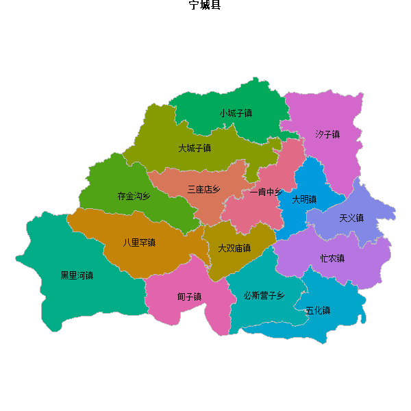 宁城县乡镇地图shp数据WGS84坐标系.shp