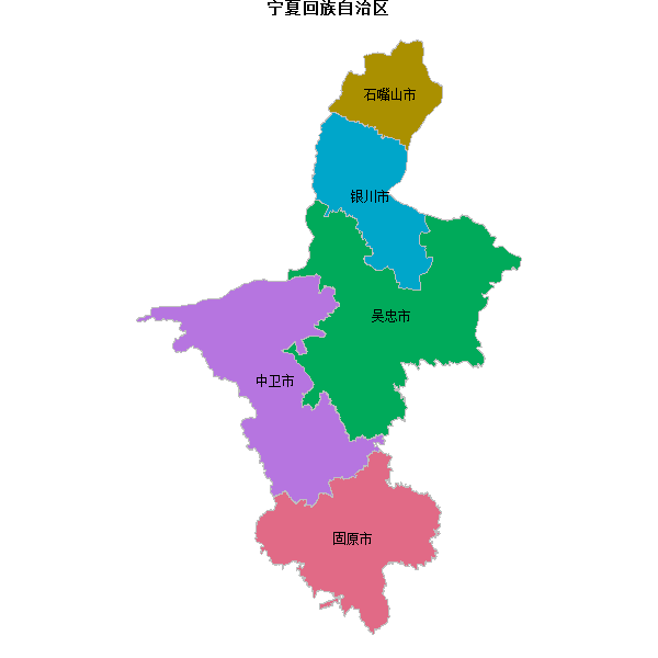 宁夏回族自治区地图shp数据WGS84坐标系.shp