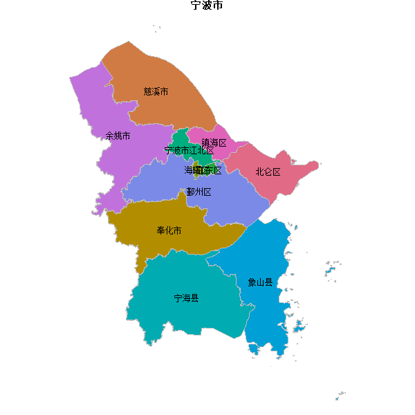 宁波市地图shp数据WGS84坐标系.shp