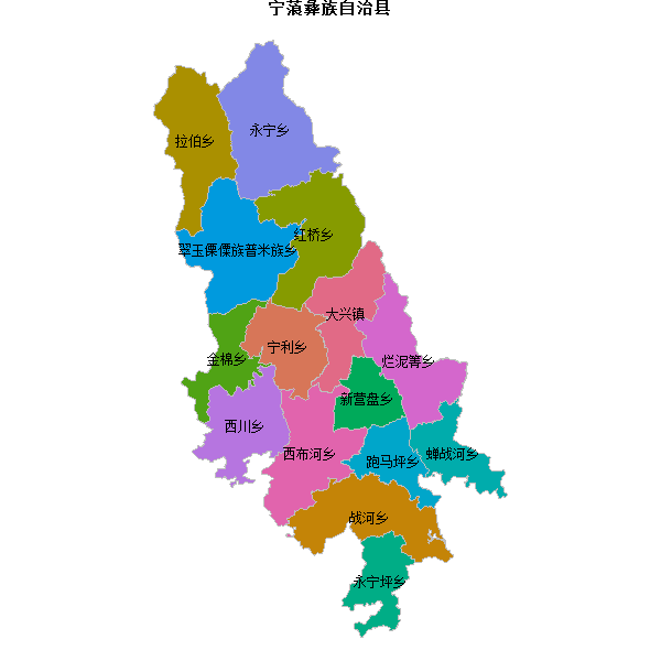 宁蒗彝族自治县乡镇地图ppt数据WGS84坐标系.ppt