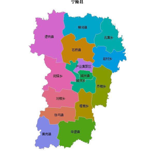 宁陵县乡镇地图shp数据WGS84坐标系.shp