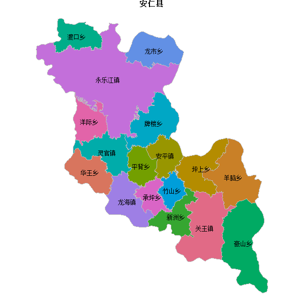 安仁县乡镇地图shp数据WGS84坐标系.shp