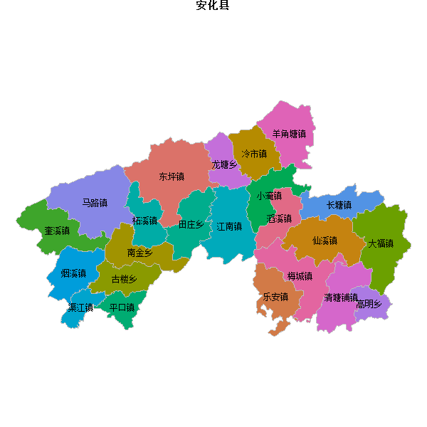 安化县乡镇地图shp数据WGS84坐标系.shp