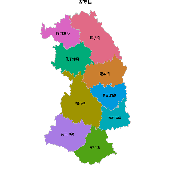 安塞县乡镇地图shp数据WGS84坐标系.shp