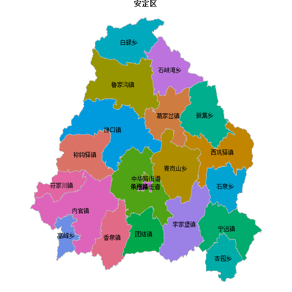 安定区乡镇地图shp数据WGS84坐标系.shp