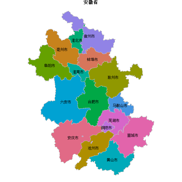 安徽省地图shp数据WGS84坐标系.shp
