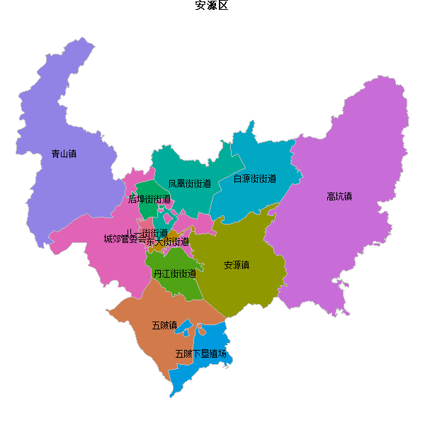 安源区乡镇地图shp数据WGS84坐标系.shp