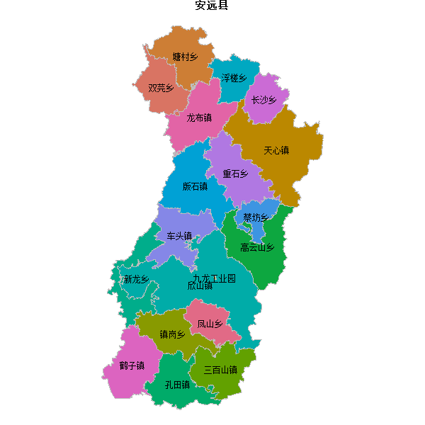 安远县乡镇地图shp数据WGS84坐标系.shp