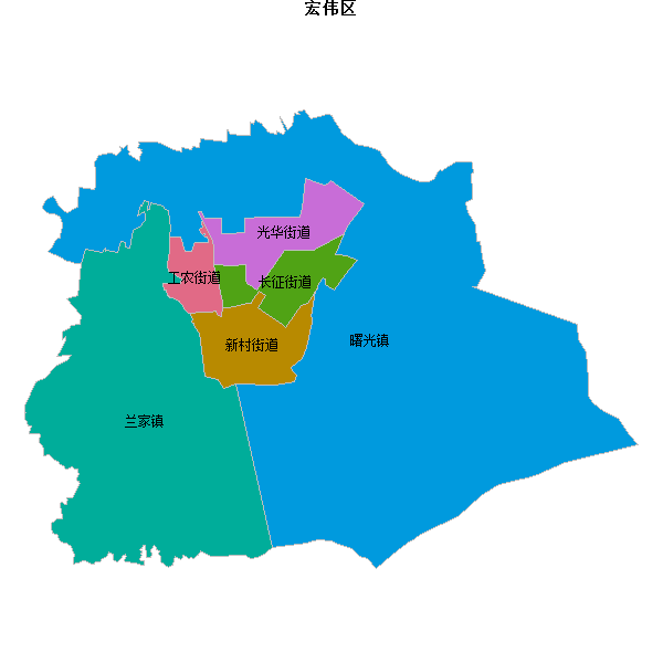宏伟区乡镇地图shp数据WGS84坐标系.shp