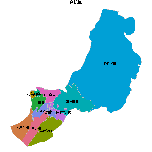 官渡区乡镇地图shp数据WGS84坐标系.shp