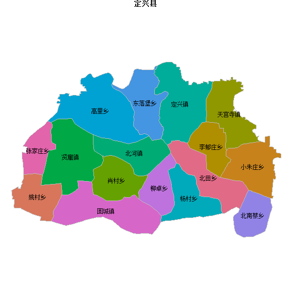 定兴县乡镇地图shp数据WGS84坐标系.shp