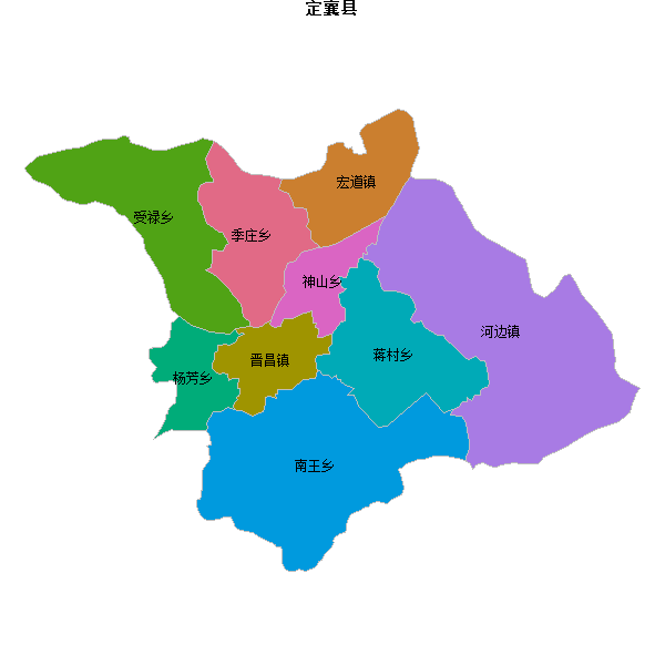 定襄县乡镇地图shp数据WGS84坐标系.shp