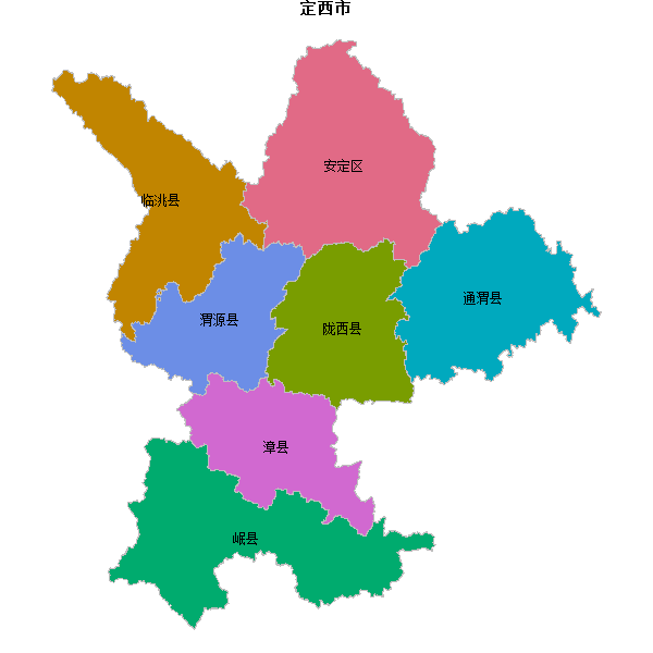 定西市地图shp数据WGS84坐标系.shp