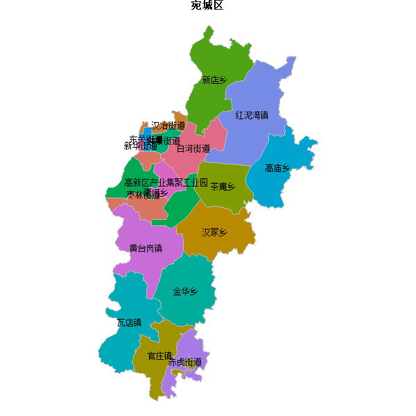 宛城区乡镇地图DWG数据WGS84坐标系.DWG