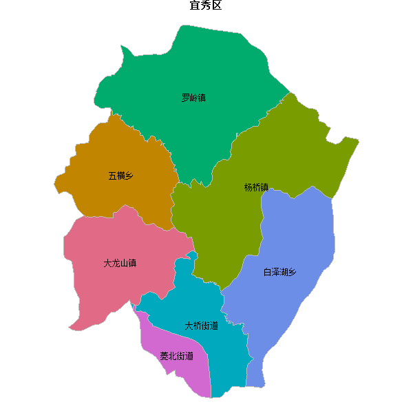 宜秀区乡镇地图shp数据WGS84坐标系.shp