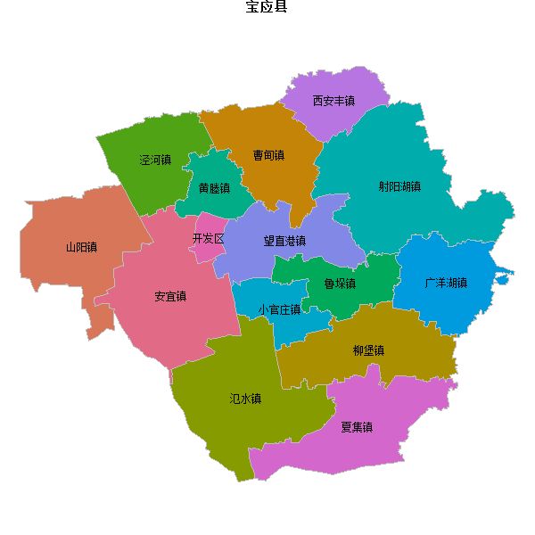 宝应县乡镇地图shp数据WGS84坐标系.shp