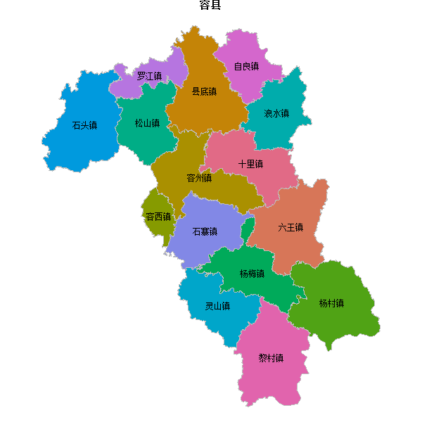 容县乡镇地图shp数据WGS84坐标系.shp