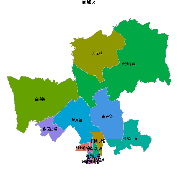 宽城区乡镇地图shp数据WGS84坐标系.shp