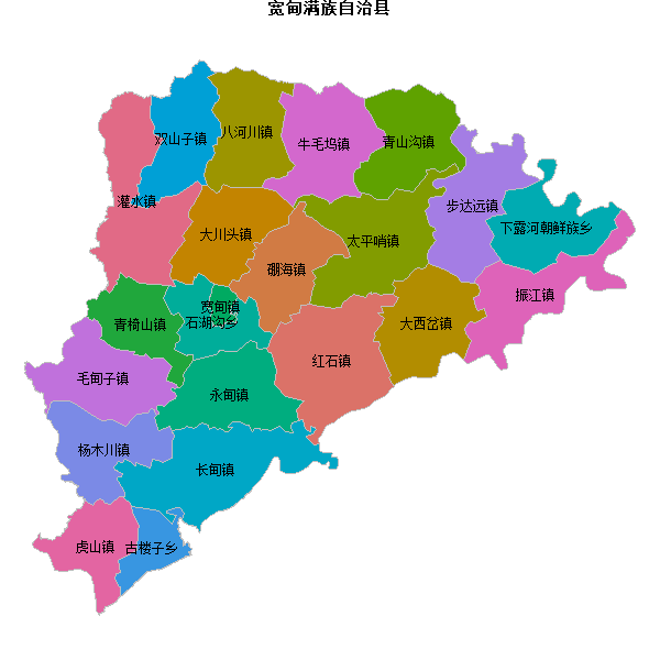 宽甸满族自治县乡镇地图shp数据WGS84坐标系.shp