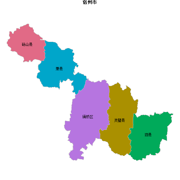 宿州市地图shp数据WGS84坐标系.shp