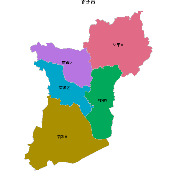 宿迁市地图shp数据WGS84坐标系.shp