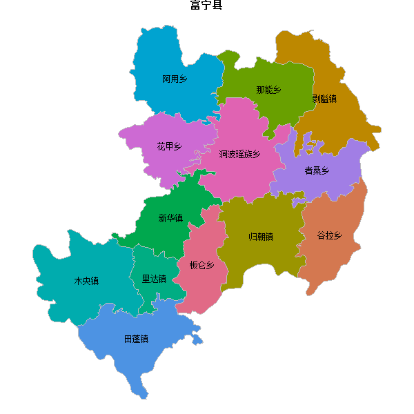 富宁县乡镇地图shp数据WGS84坐标系.shp