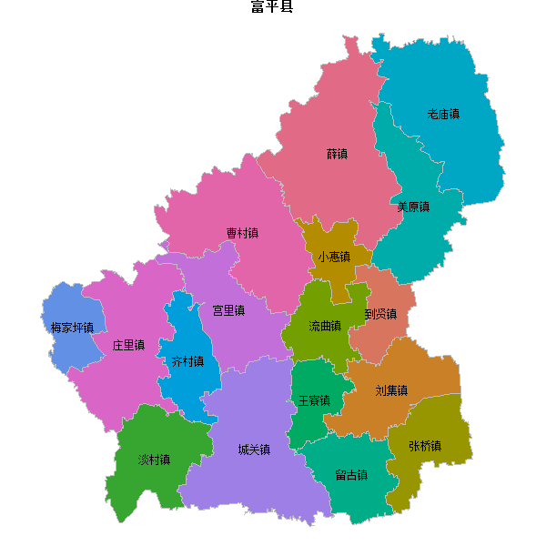 富平县乡镇地图KML数据WGS84坐标系.KML