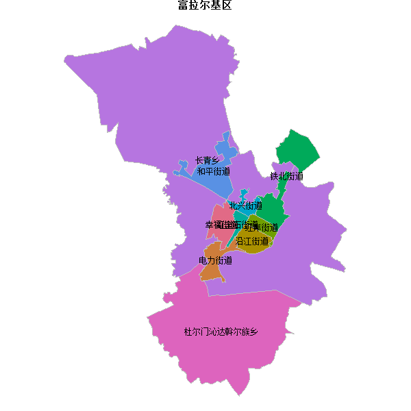 富拉尔基区乡镇地图shp数据WGS84坐标系.shp