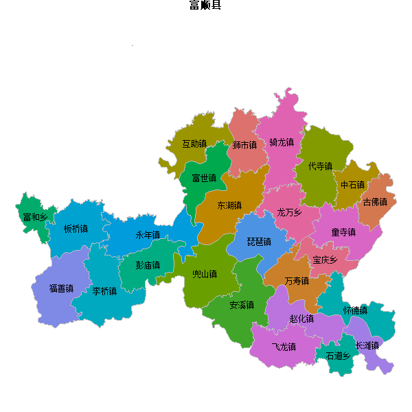 富顺县乡镇地图DWG数据WGS84坐标系.DWG
